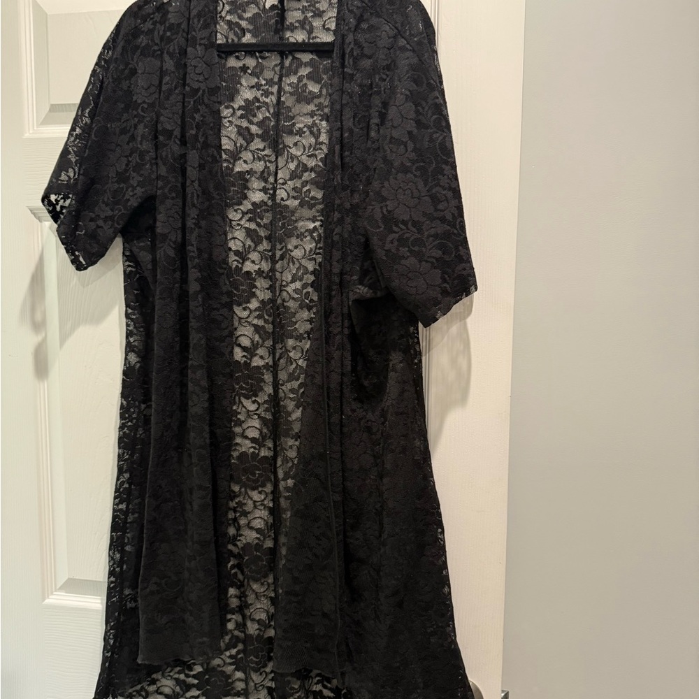 Black Lace Duster Cardigan